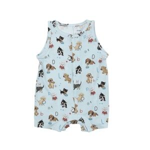 NWT New Angel Dear Puppy Alphabet 18-24m Blue Boys Shortie Romper JumpsuitOnesie